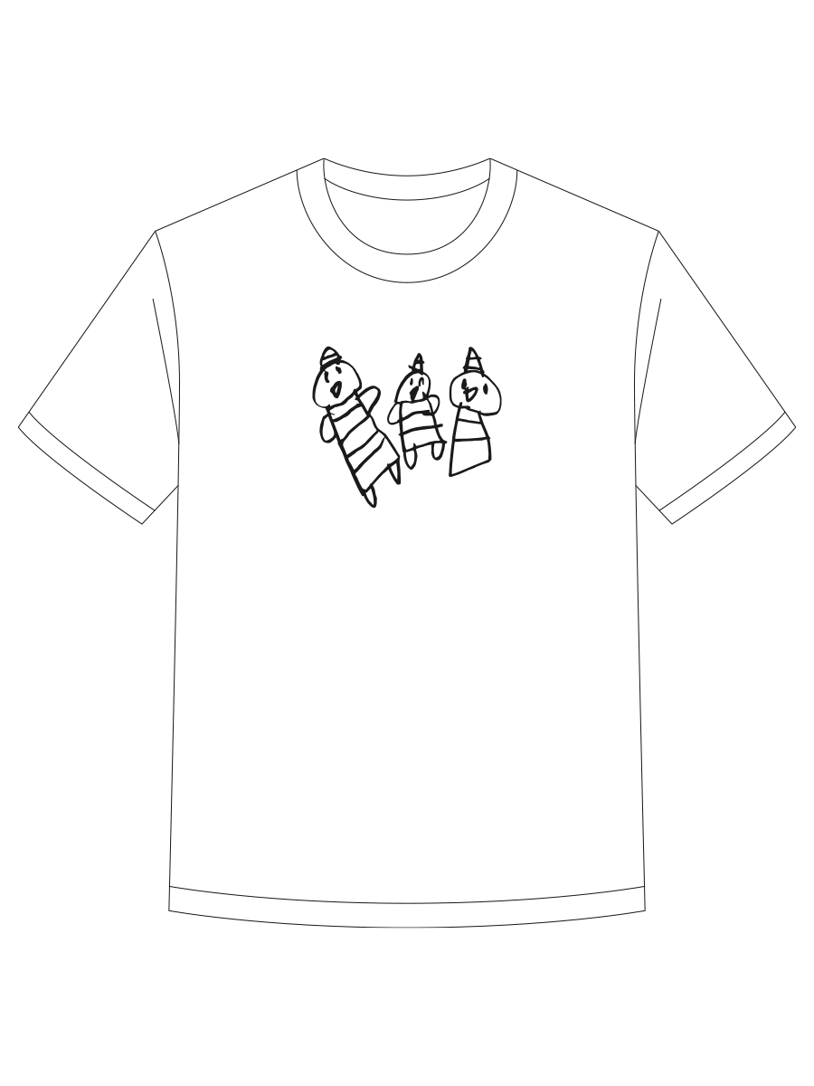 胸元にらくがきを配置したTシャツの着用イメージ(2)
